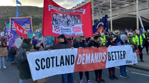 Thousands march in Edinburgh calling for poverty action